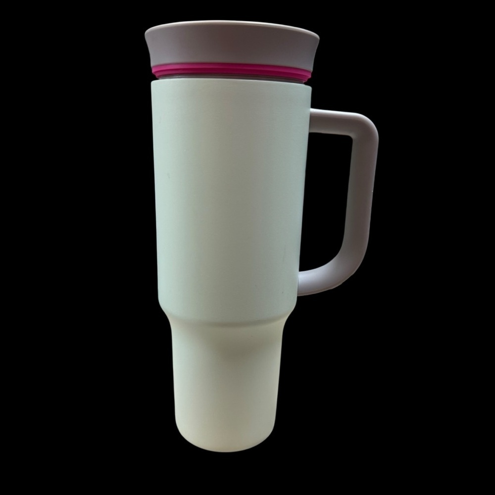 Owala pale green with Pink Accent 40 oz tumbler